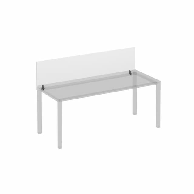 Экран для стола 180 на сером каркасе настольный фронтальный Юнитекс Комфорт КФ К.С 844 БП белый премиум