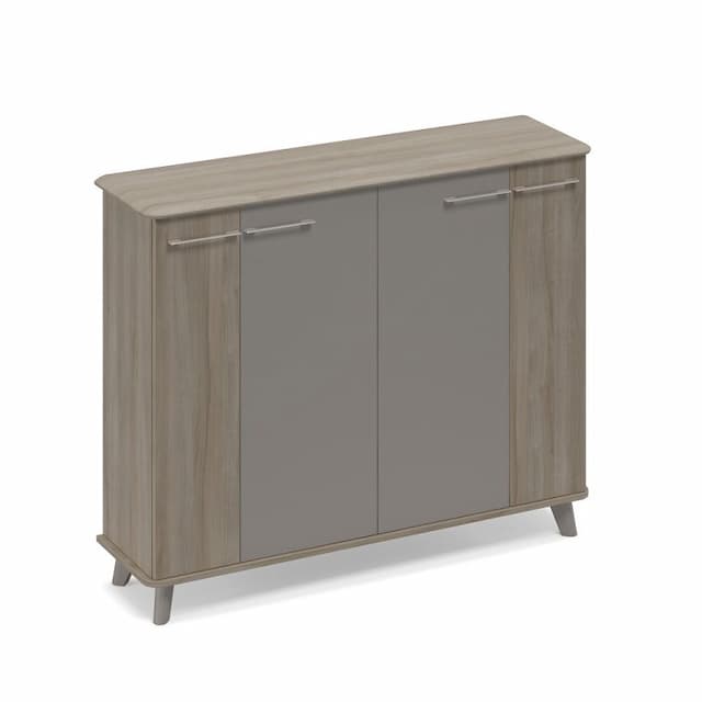 Шкаф средний греденция закрытый Юнитекс ТМ 343 ВЛ/ВЛ/МП.ВЛ мокко премиум (корпус) / вяз либерти (столешница, топ, фасад)